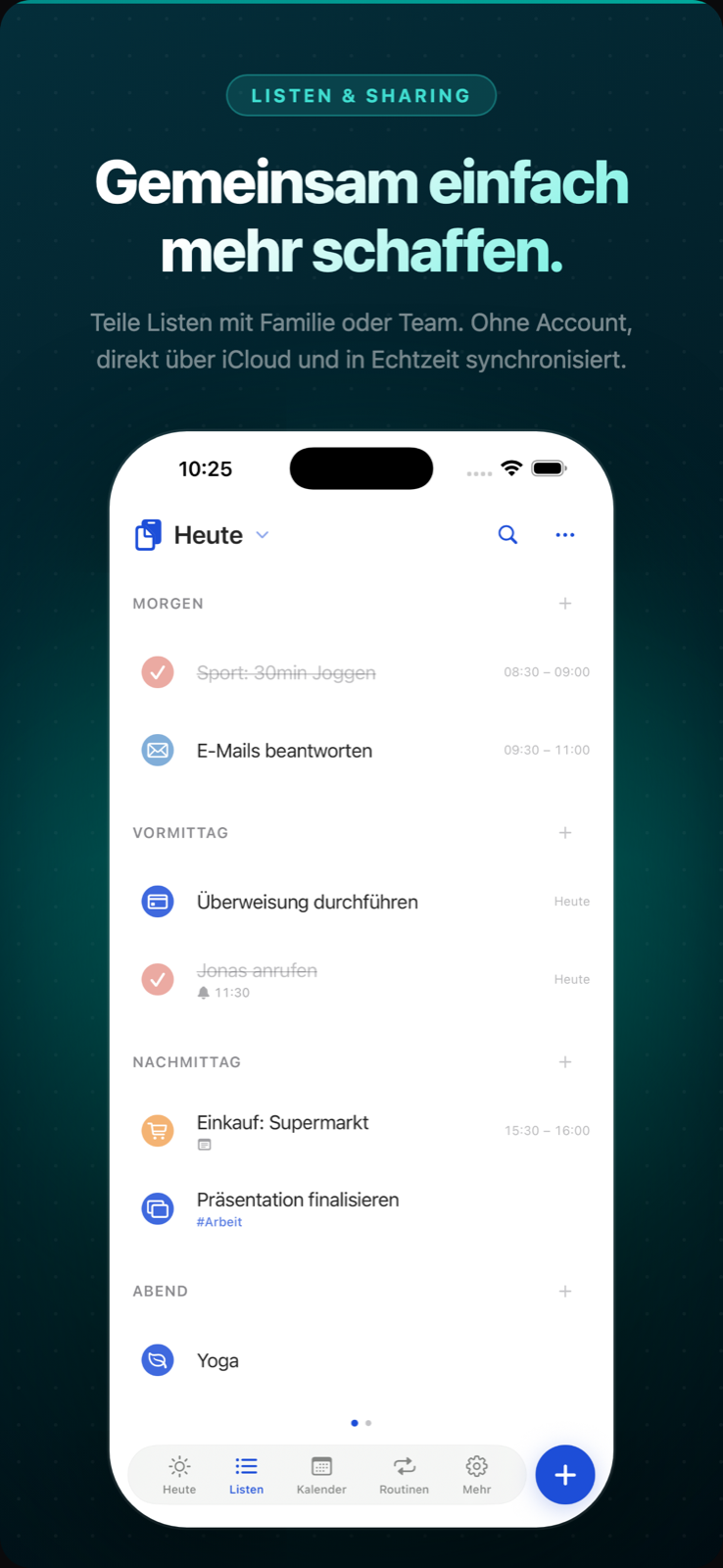 Geteilte Listen — gemeinsam mehr schaffen