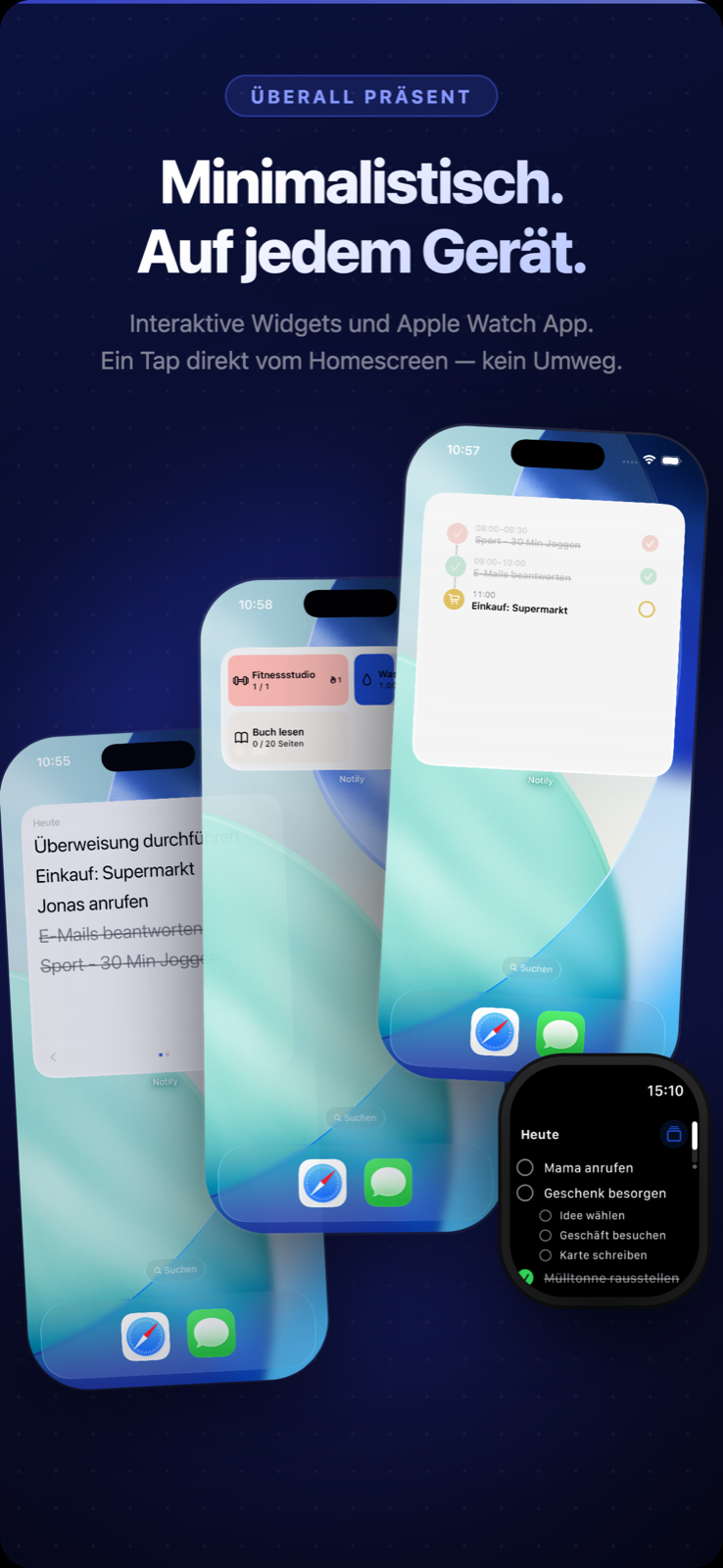 Widgets & Apple Watch — auf jedem Gerät
