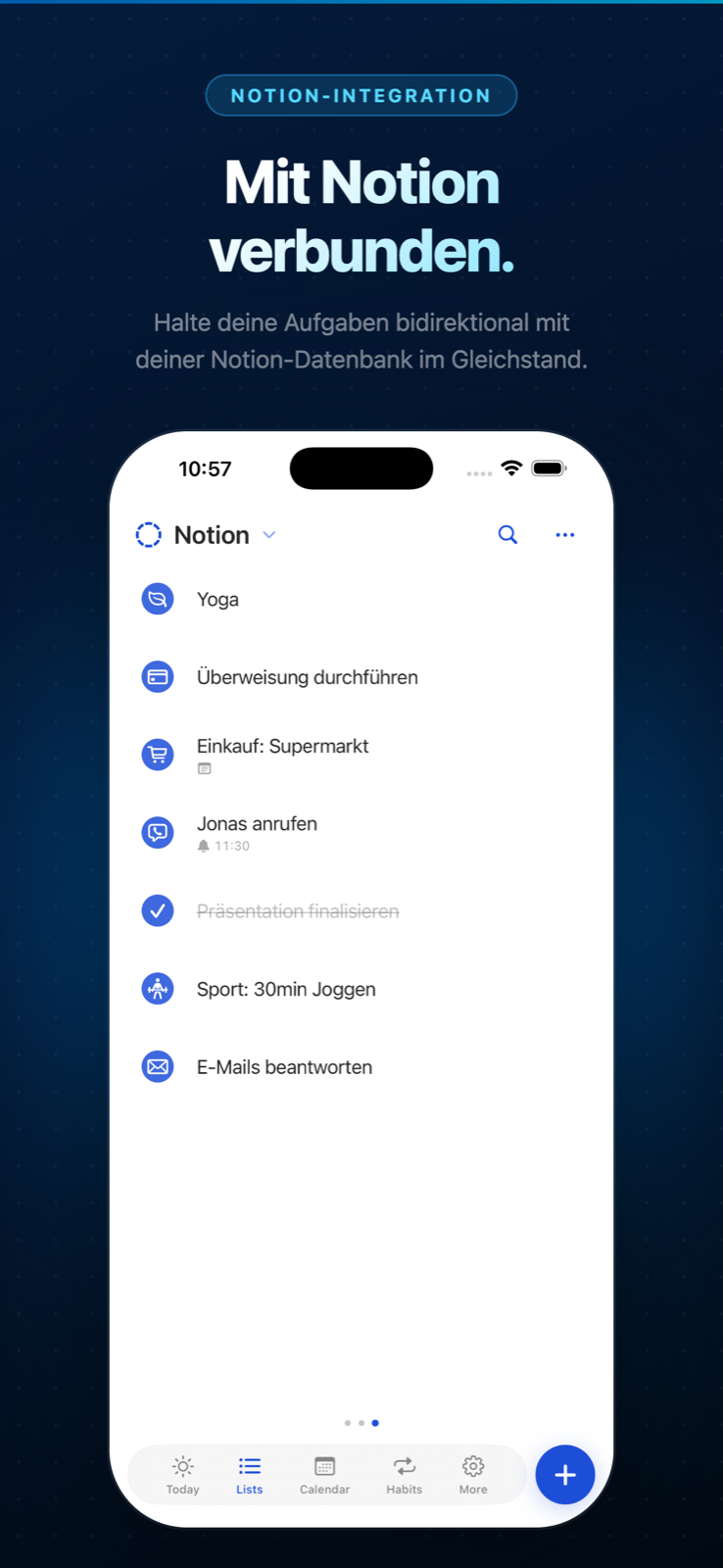 Notion-Integration — verbunden